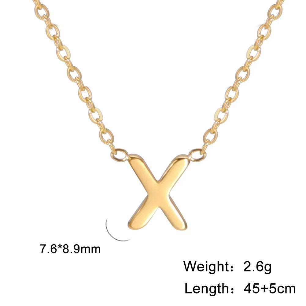 Elegant Stainless Steel A-Z Letter Necklace for Women 