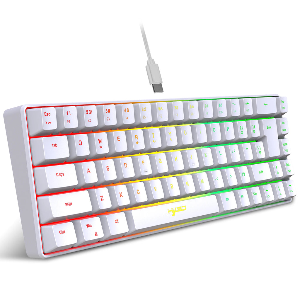 68 Keys Gaming Keyboard - USB Wired Portable 20 RGB Backlight Keyboard for Windows Laptops/Computers