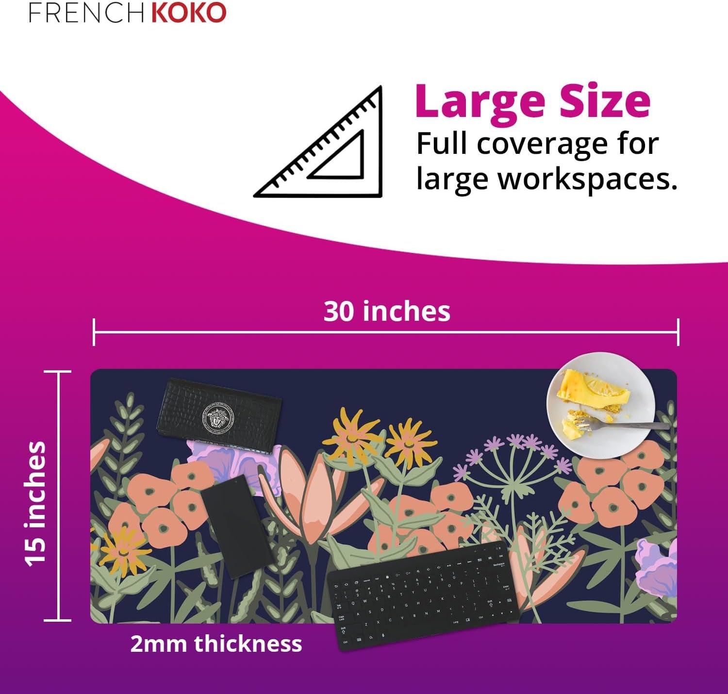  Large Desk Pad (Colorful Floral Design) 
