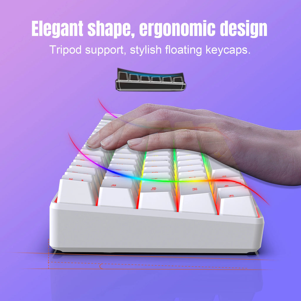 68 Keys Gaming Keyboard - USB Wired Portable 20 RGB Backlight Keyboard for Windows Laptops/Computers