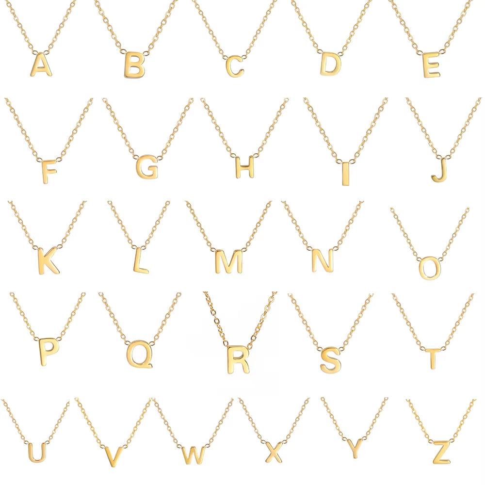 Elegant Stainless Steel A-Z Letter Necklace for Women 