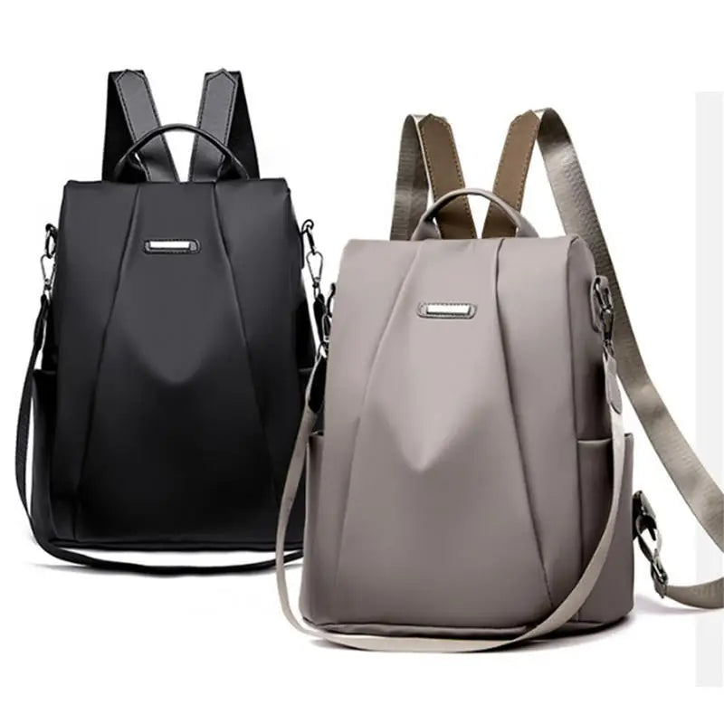 Women's Multifunction Backpack - Solid Color School Bag 