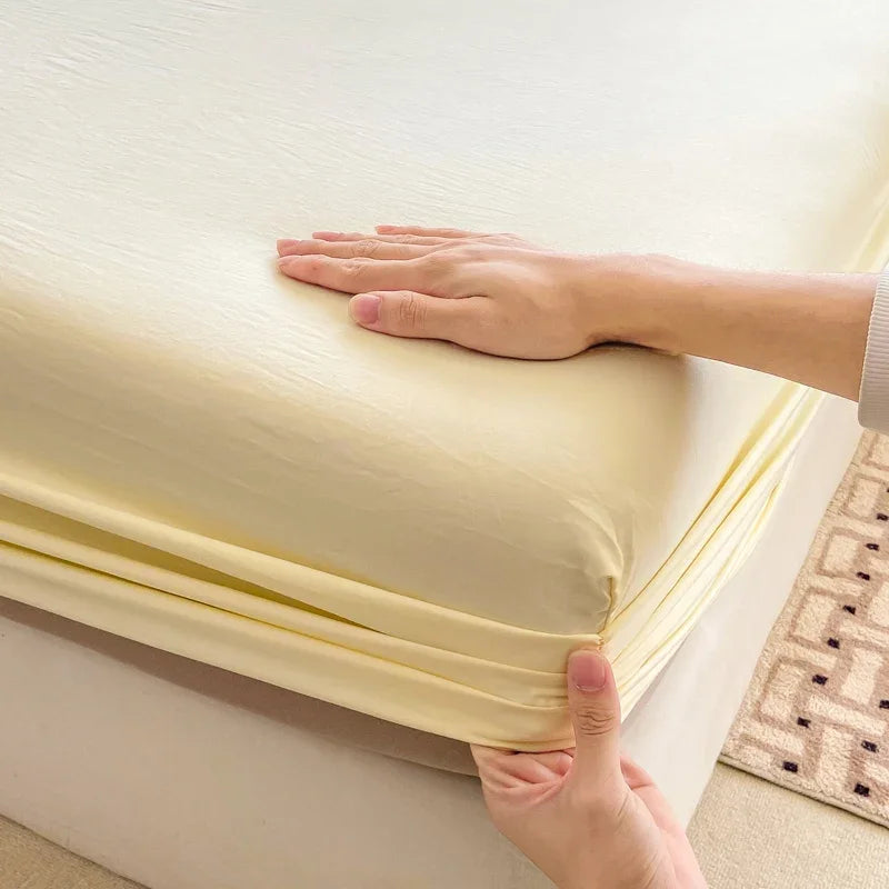 100% Cotton Fitted Bed Sheet with 360 Elastic Band Bedsheet for Single, Double, King, Queen Size Mattress 
