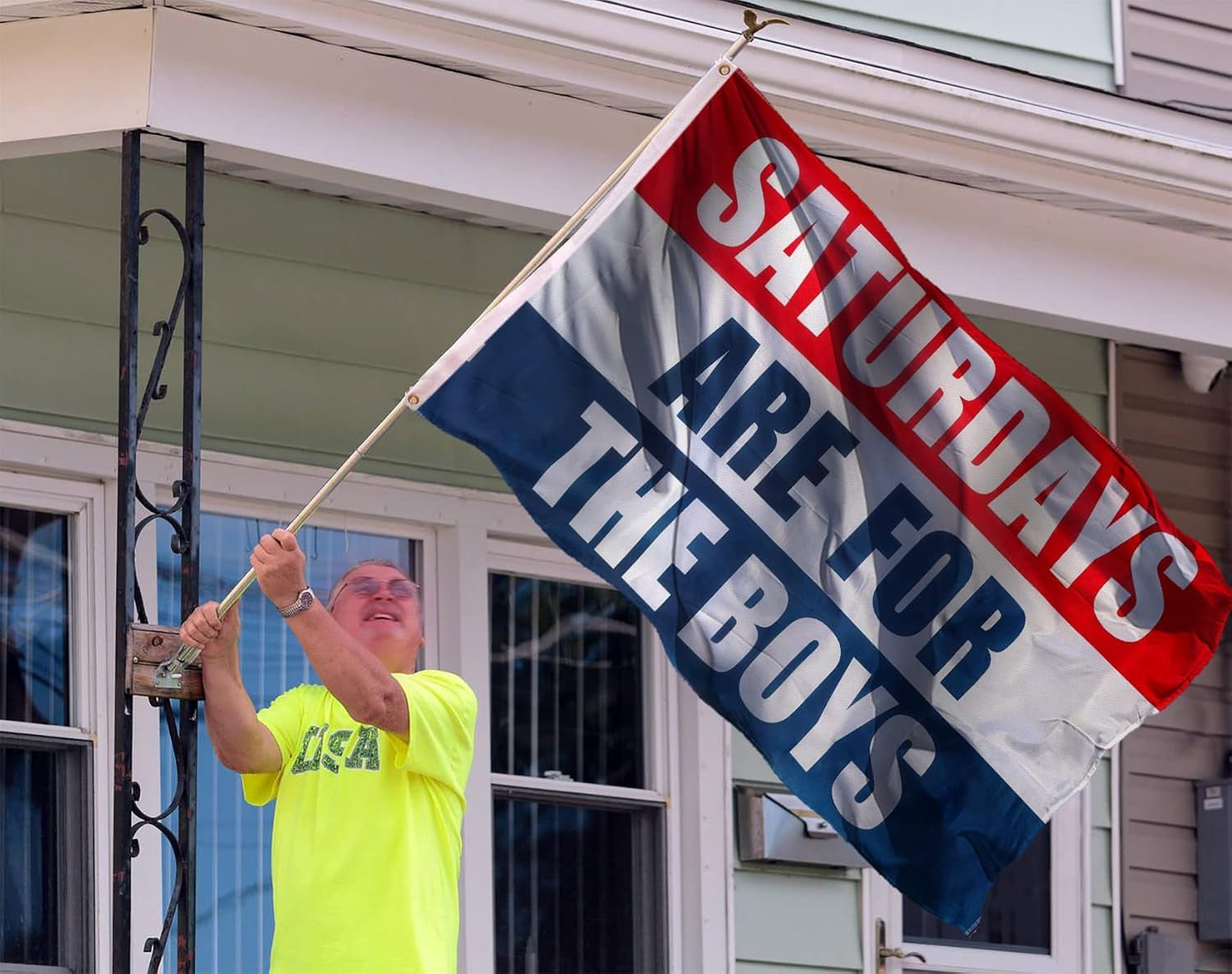 "Saturdays for the Boys" Flag 3X5 Vivid Color and UV Fade Resistant 