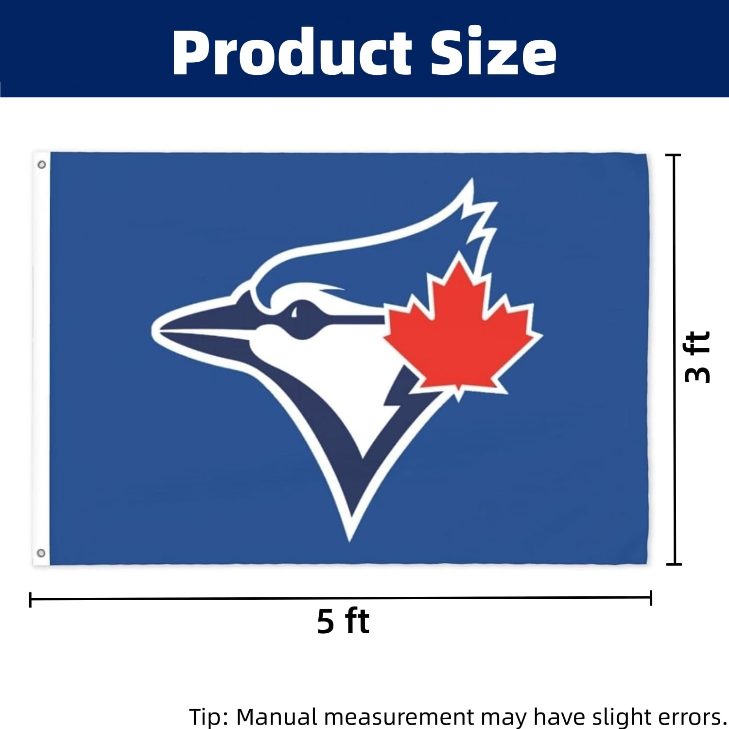 Blue Jays 3' X 5' Banner Flag, Resistant Fading Outdoor Flag with Reinforced Grommets