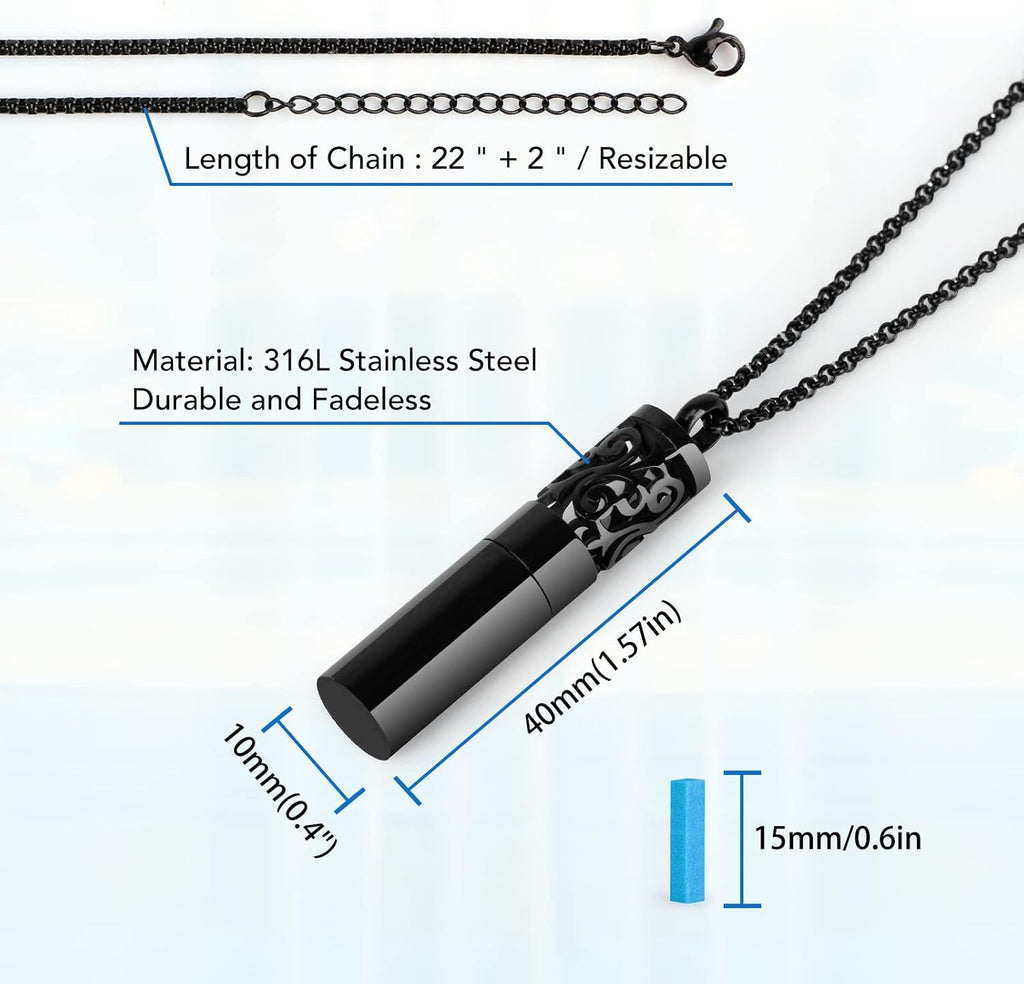 Essential Oil Diffuser Necklaces for Women, 2PCS,  Stainless Steel, 20 Felt Pads, Perfume Necklaces