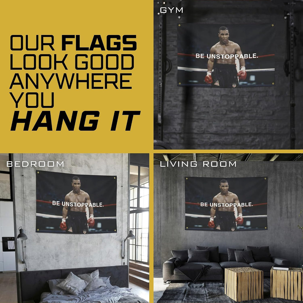 Iconic Mike Tyson Be Unstoppable Wall Decor -  3X5Ft Flag/Banner 