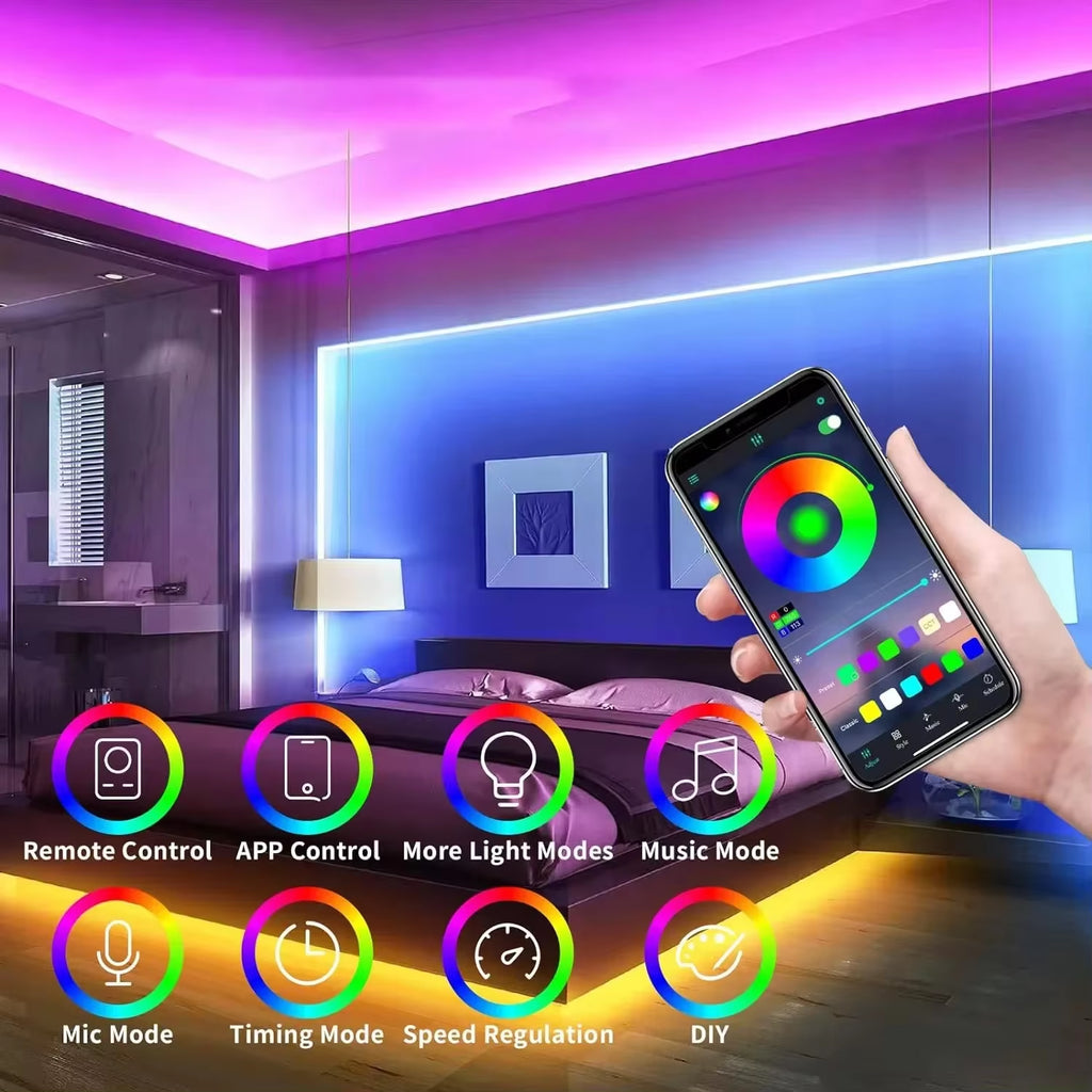 RGB Neon LED Strip 1/2/3/5M IP65 - Waterproof DIY USB Neon Strip, Tuya App Remote Control