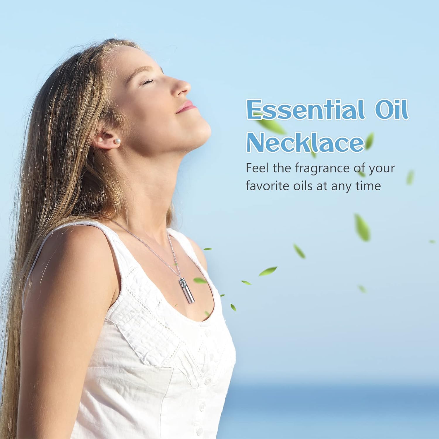 Essential Oil Diffuser Necklaces for Women, 2PCS,  Stainless Steel, 20 Felt Pads, Perfume Necklaces