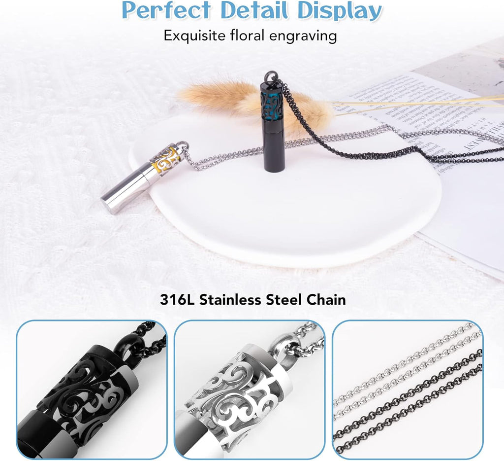 Essential Oil Diffuser Necklaces for Women, 2PCS,  Stainless Steel, 20 Felt Pads, Perfume Necklaces