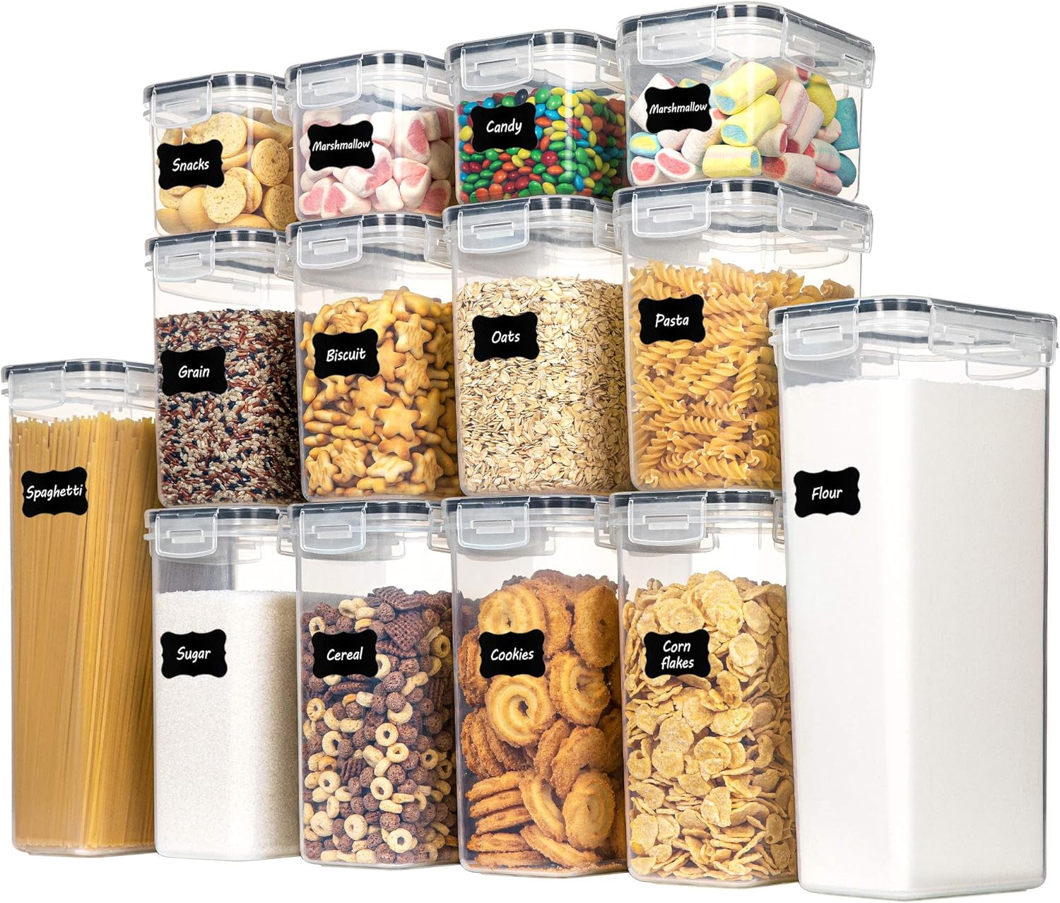 14Pcs Food Storage Containers Set - Includes 24 Labels