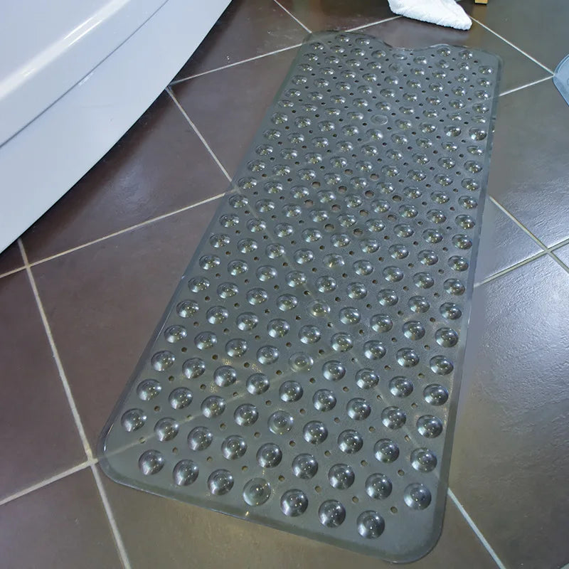 Non-Slip Bathtub Mat with Drain Holes and Suction Cups -(Machine Washable) 