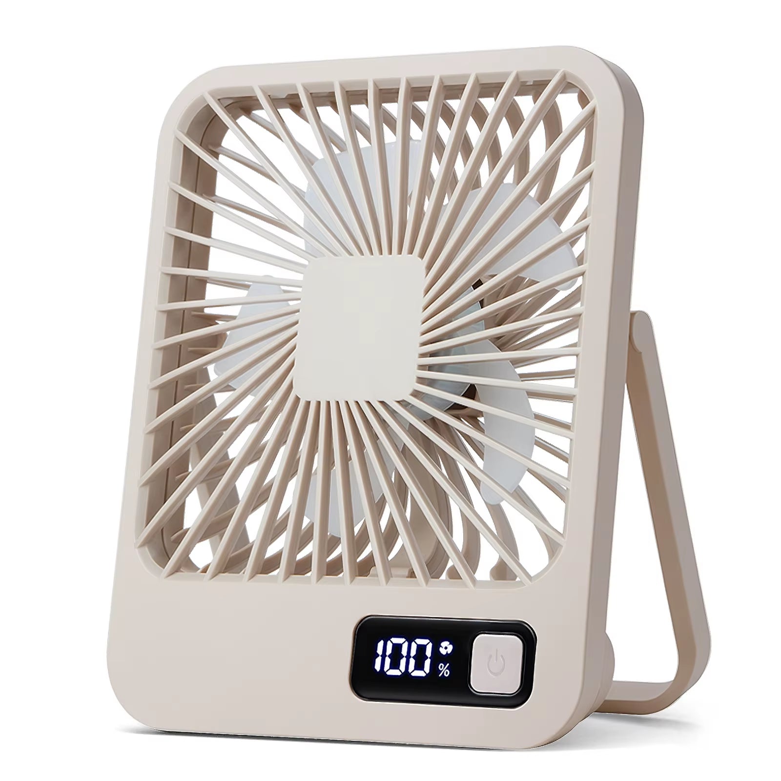  Portable Desk Fan - USB Rechargeable, 180° Tilt Folding Personal Fan with Power Display, 5 Speeds Ultra Quiet Table Fan