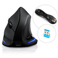 Ergonomic Wireless Mouse - Vertical Rechargeable for Laptop, PC, Mac, IOS