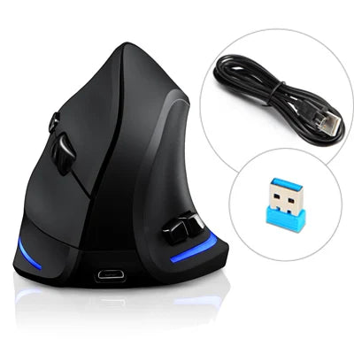 Ergonomic Wireless Mouse - Vertical Rechargeable for Laptop, PC, Mac, IOS