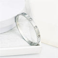 Elegant Zircon and Cross Nut Nail Bracelet/Bangle for Woman - Stainless Steel Screw Jewelry