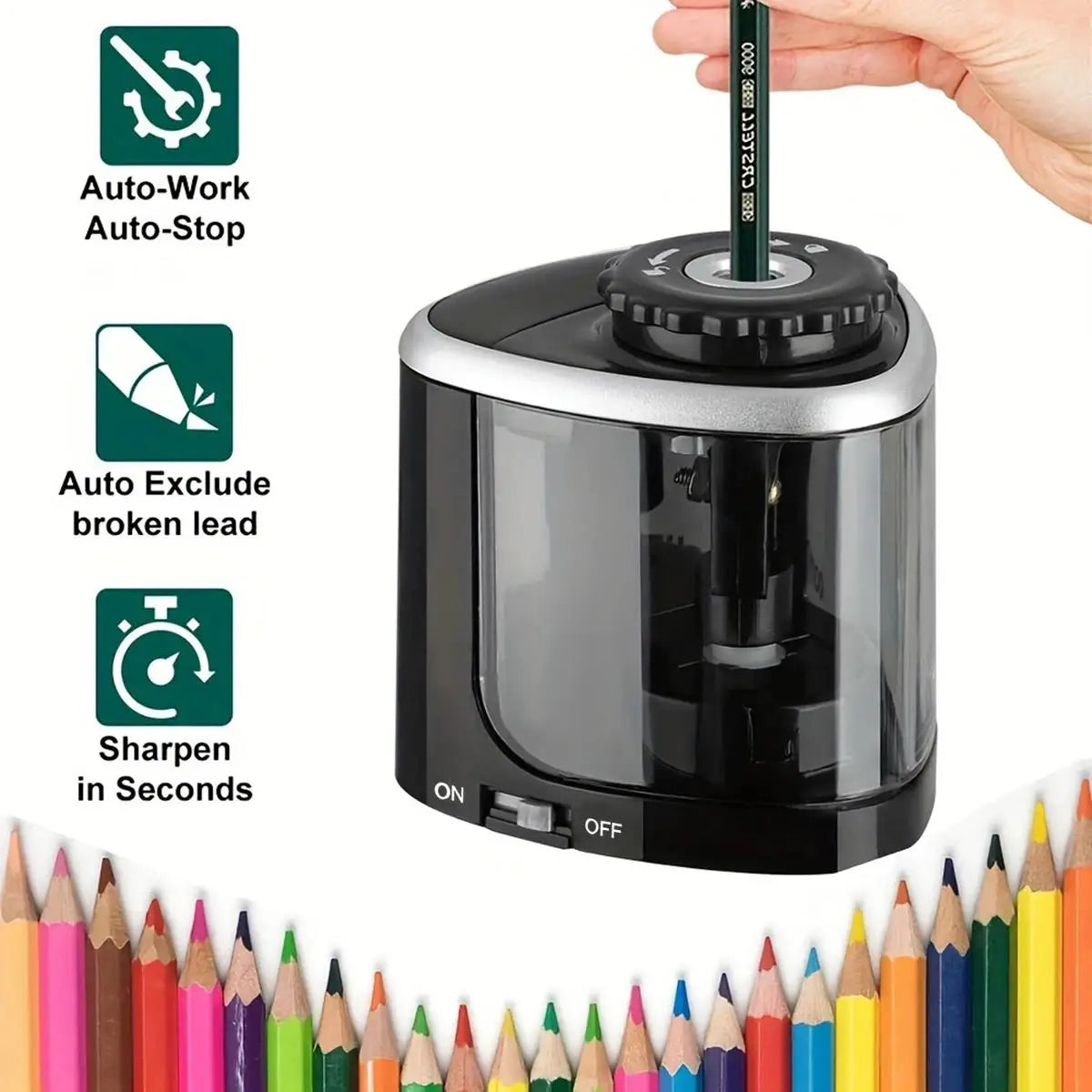Automatic Electric Sharpener, Desktop Pencil Sharpener (6-8 Mm)