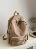 Fashion Casual Solid Color Student Backpack - Foldable Multi Compartment Large Capacity Backpack