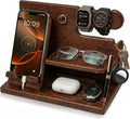 Ultimate Phone Docking Station - Desk or Nightstand Organizer -  (Bourbon Brown/Wood Finish) 