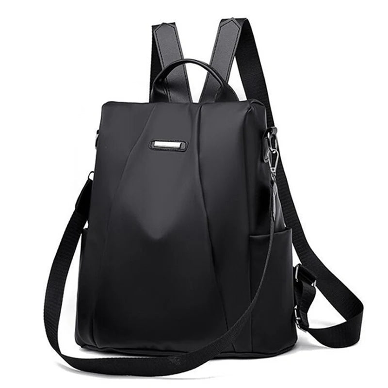  Women's Multifunction Backpack - Solid Color School Bag 