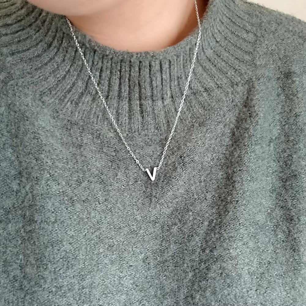 Elegant Stainless Steel A-Z Letter Necklace for Women 