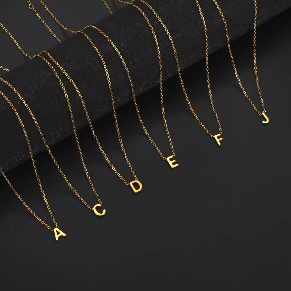 Elegant Stainless Steel A-Z Letter Necklace for Women 