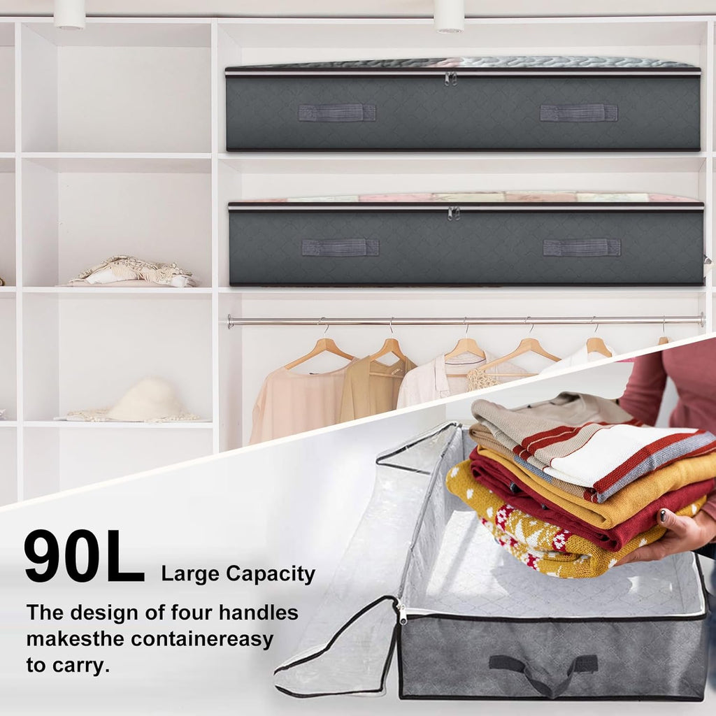 4-Pack Collapsible Under Bed/Closet Storage Bags 