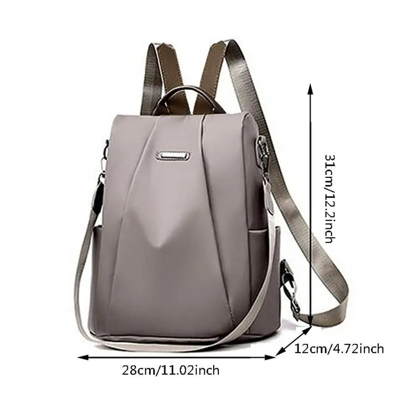  Women's Multifunction Backpack - Solid Color School Bag 