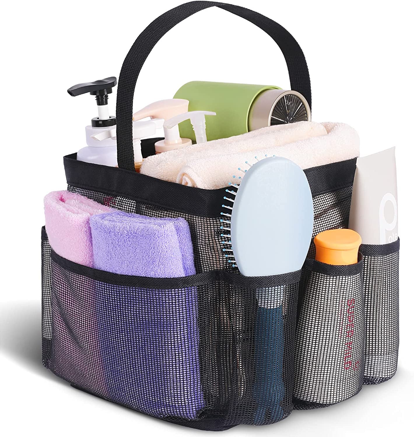 Mesh Portable Shower Caddy (8-Pocket Large Capacity Shower Bag)